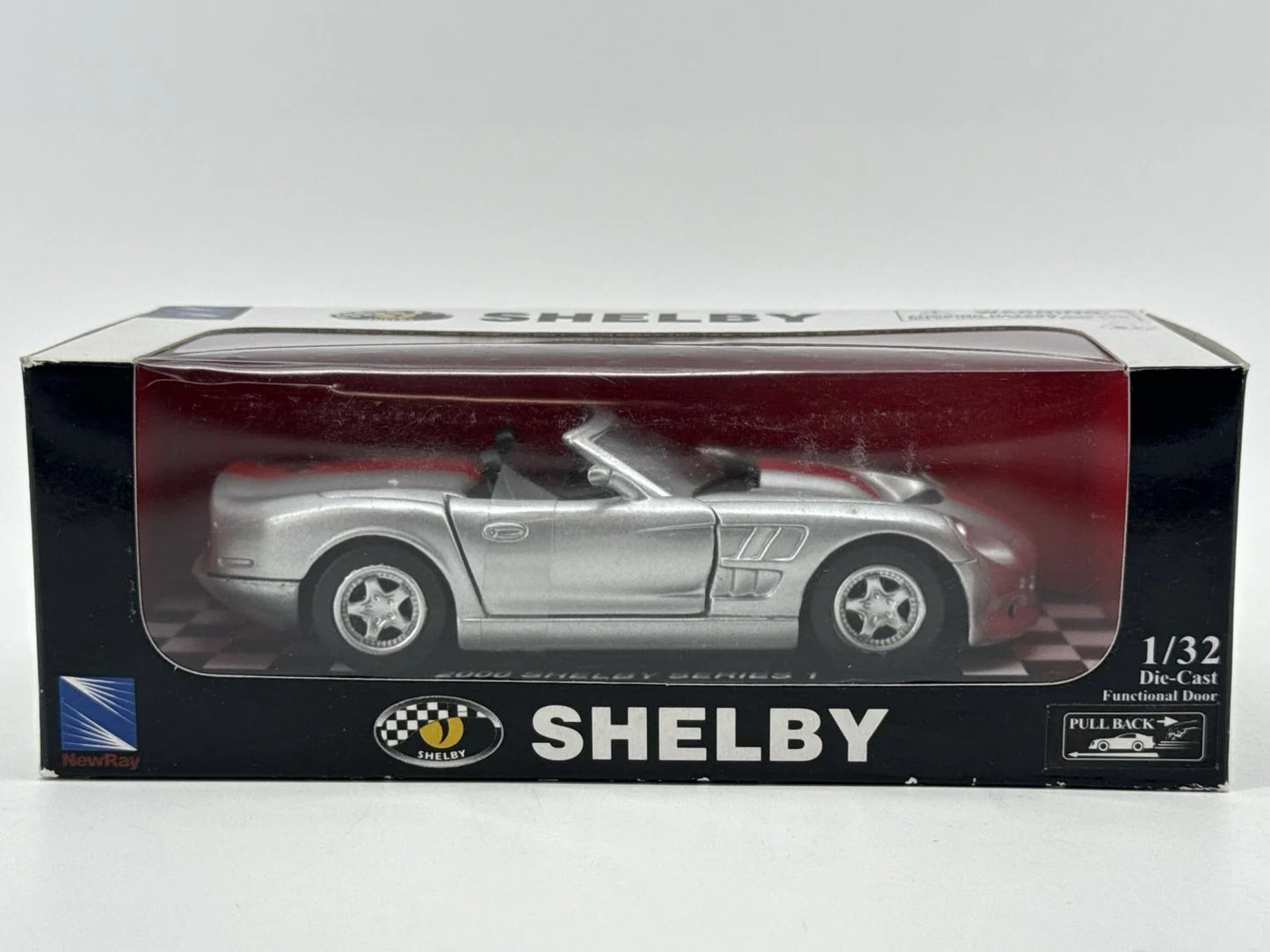 NewRay 2000 Shelby Series 1 Silver 1:32 Diecast Model Car NIB American Muscle