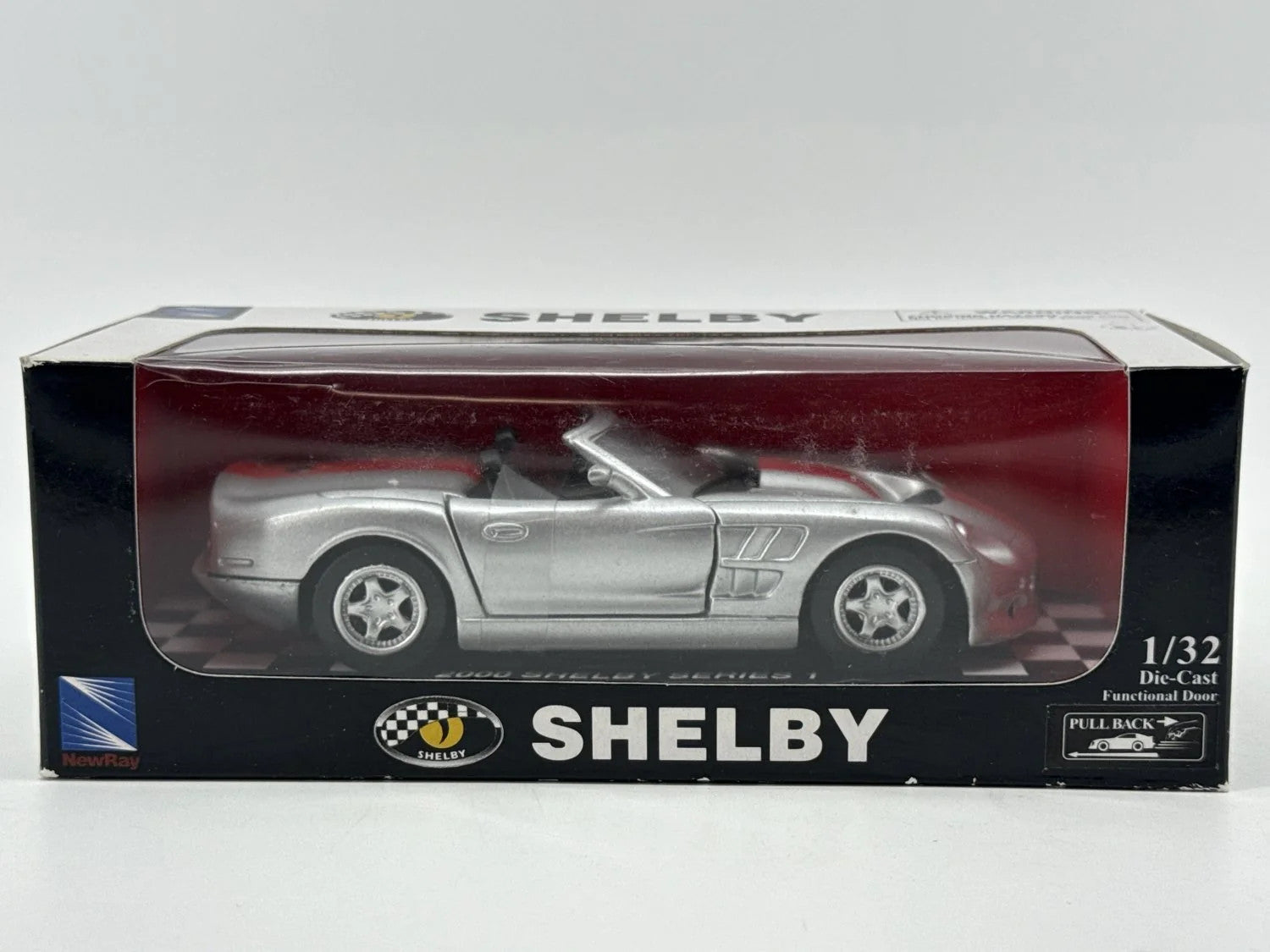NewRay 2000 Shelby Series 1 Silver 1:32 Diecast Model Car NIB American Muscle