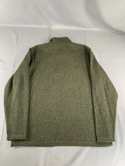 Wrangler Authentics Pullover Sweater Mens Large Green Quarter Zip Fleece Warm