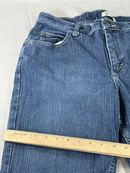 Riders Lee Relaxed Fit Straight Leg Jeans Womens 14P Blue Wash Stretch Denim 14M
