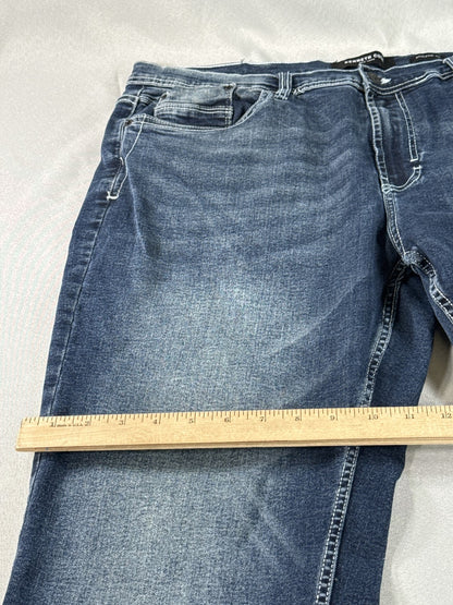 KENNETH COLE Jeans Mens 38X32 Blue Denim Relaxed Fit Distressed Wash Straight