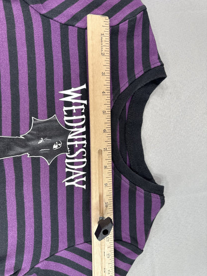 Mad Engine Wednesday Addams TV Show Graphic Tee M M/M Black/Purple 100% Cotton