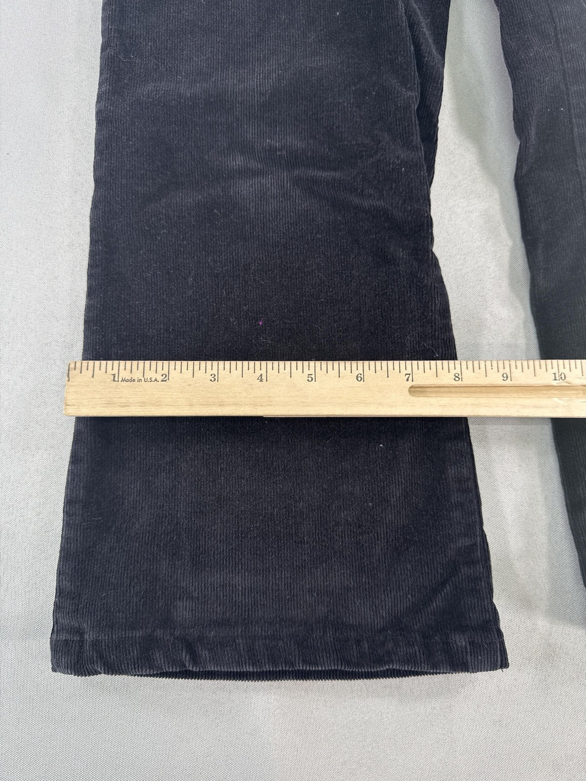 St Johns Bay Pants Womens 10 Petite Black Corduroy Stretch Flare Pockets Casual