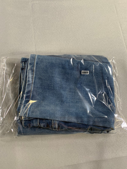 Yutong Jeans Mens 29x32 Slim Straight Fit Blue Moto Style Denim Distressed Wash