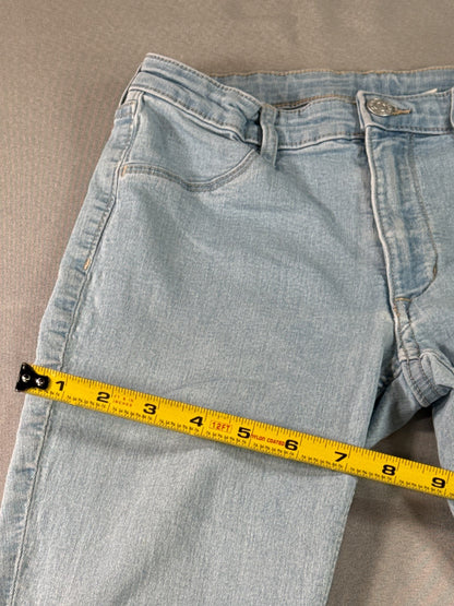 H&M Girls 13-14Y Flared Bootcut Jeans Light Wash Blue Stretch High Rise Denim
