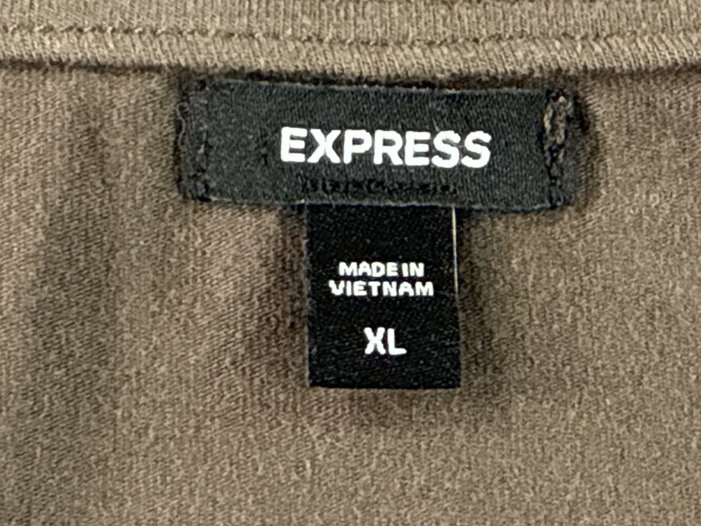 Express Brown Long Sleeve Crewneck Shirt XL Cotton Mens Top