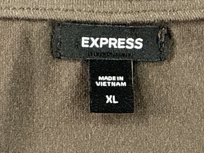 Express Brown Long Sleeve Crewneck Shirt XL Cotton Mens Top