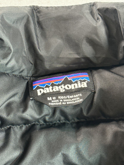 Patagonia Kids Black Down Puffer Jacket Full Zip Lightweight Youth Medium 10