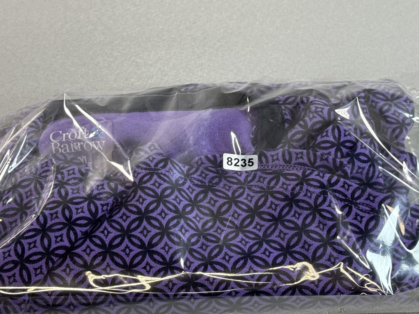 Croft Barrow Purple Geometric Print Henley Short Sleeve Top Womens XXL 100%