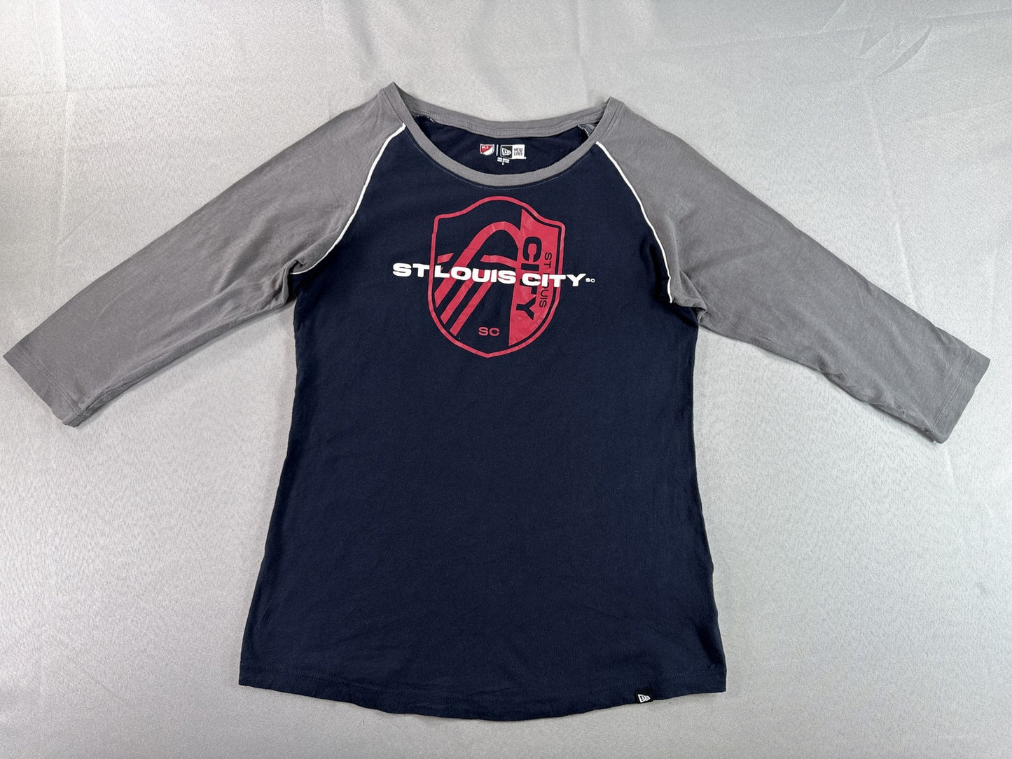 ERA Raglan St. Louis City SC MLS Soccer Shirt S Navy Gray Long Sleeve 100% Men