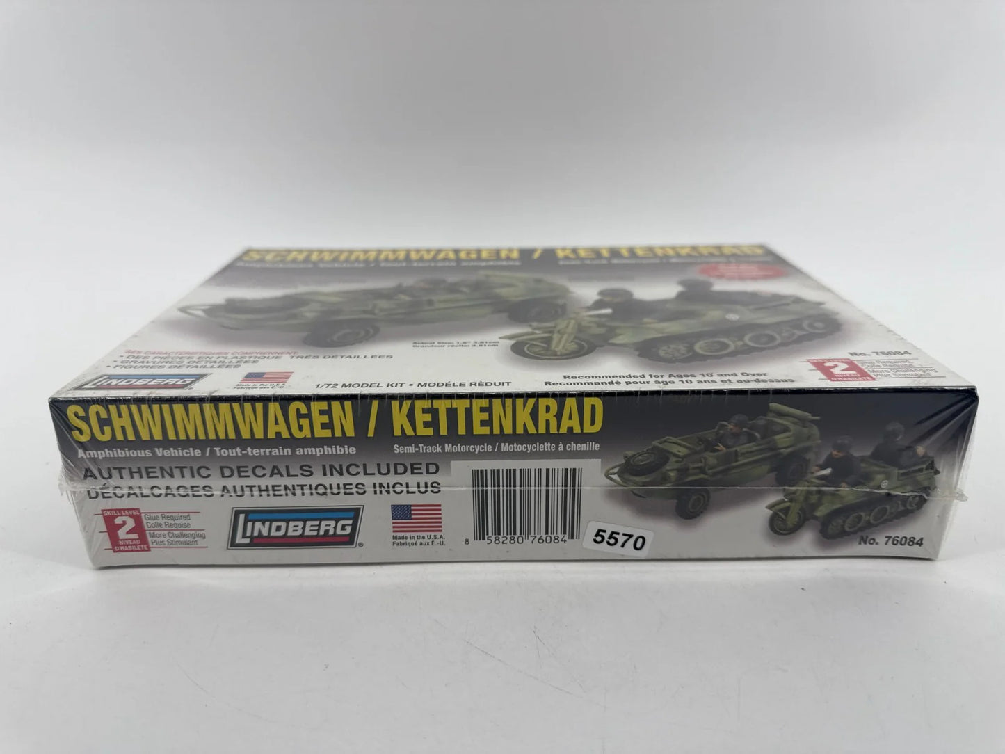 Lindberg 1/72 Schwimmwagen Kettenkrad Model Kit #76084 NEW Sealed WWII Unbranded