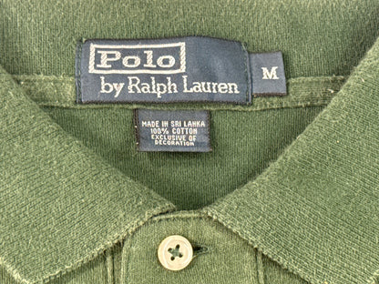 Polo M Ralph Lauren Shirt Mens Green Long Sleeve Cotton Collared Embroidered