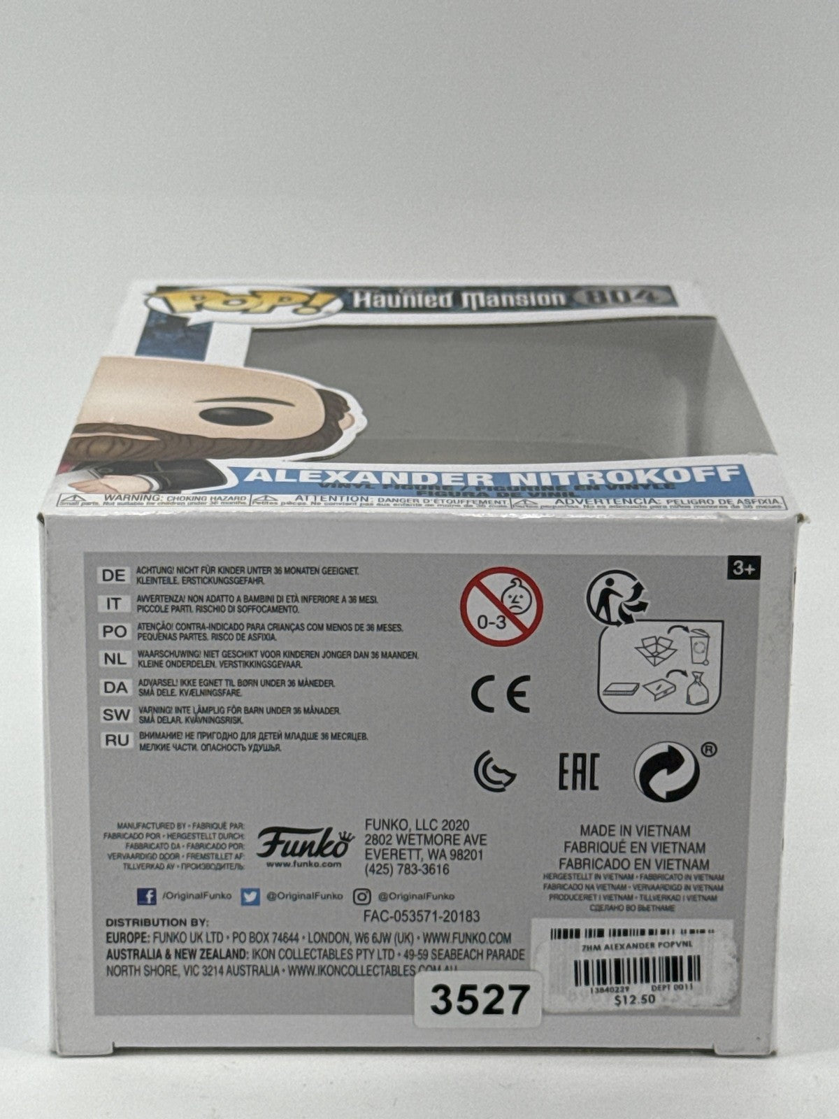 Funko Pop Disney Haunted Mansion Alexander Nitrokoff 804 Vinyl Figure 4 Inch Red
