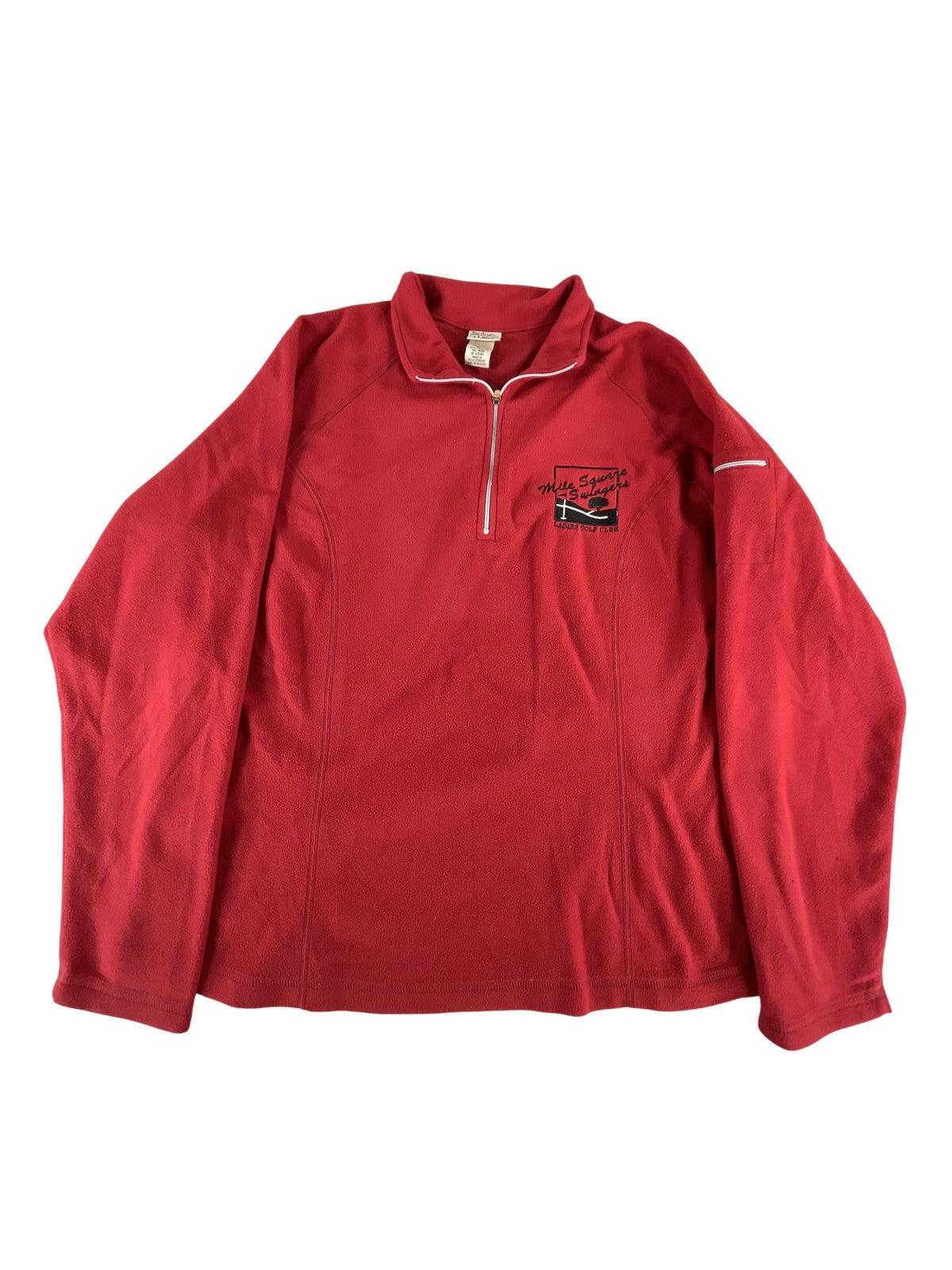 Mile Square Swingers Ladies Golf Club Pullover Womens XL Red Fleece Quarter Zip