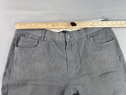 OBEY Straight Leg Jeans 38 Gray Cotton Polyurethane Stretch Modern Mid Slim
