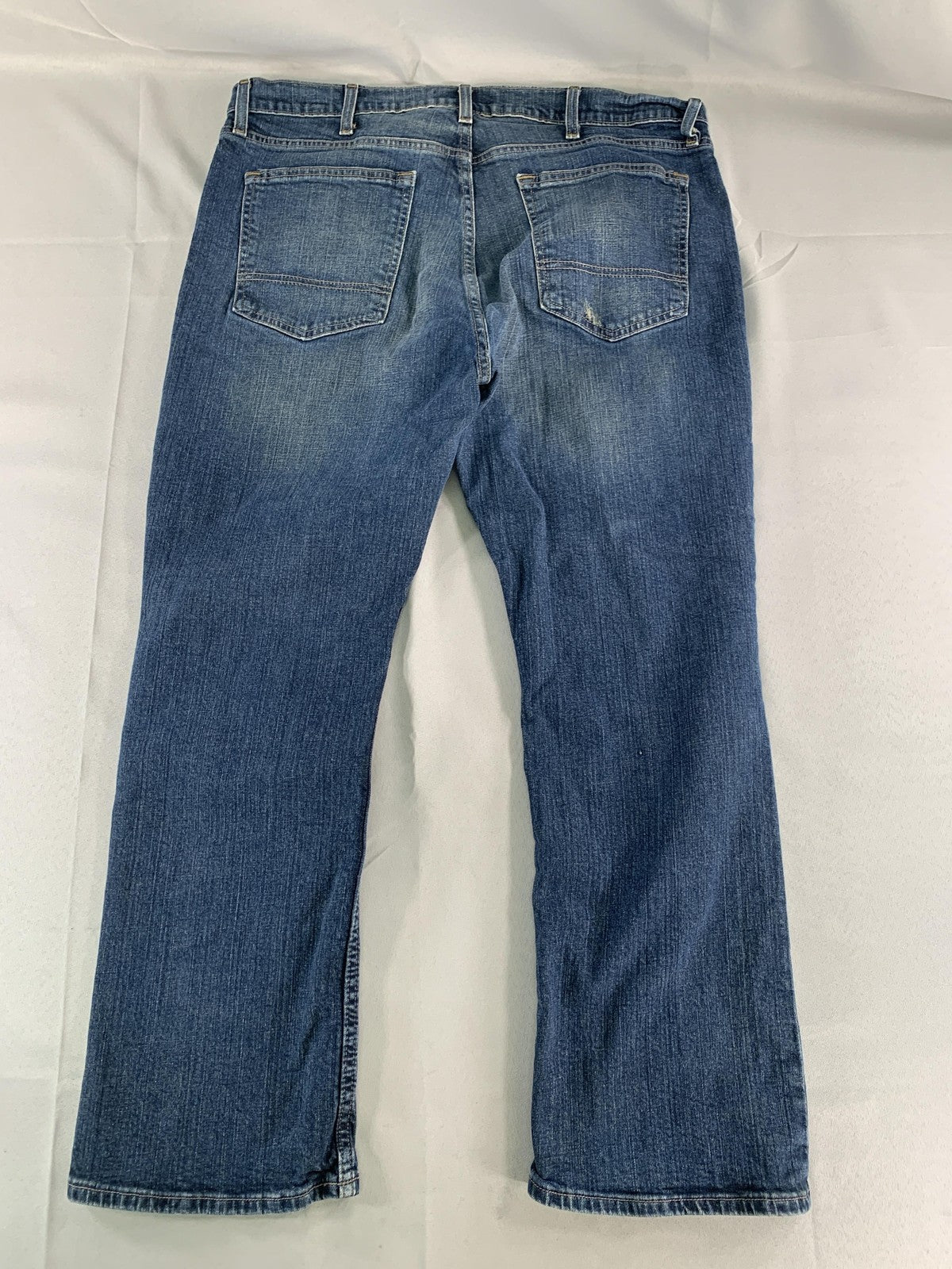 Arizona Jeans Mens 38x30 Blue Denim Original Bootcut Flex Distressed Pants 99