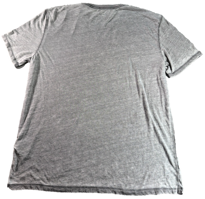 Lucky Brand Venice Burnout Henley T Shirt Mens XL Gray Short Sleeve Cotton Blend