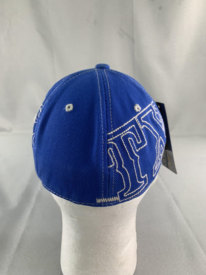 Texas TX Hat Cap Fitted Mens Small Blue White Embroidered Stars Horseshoe 100
