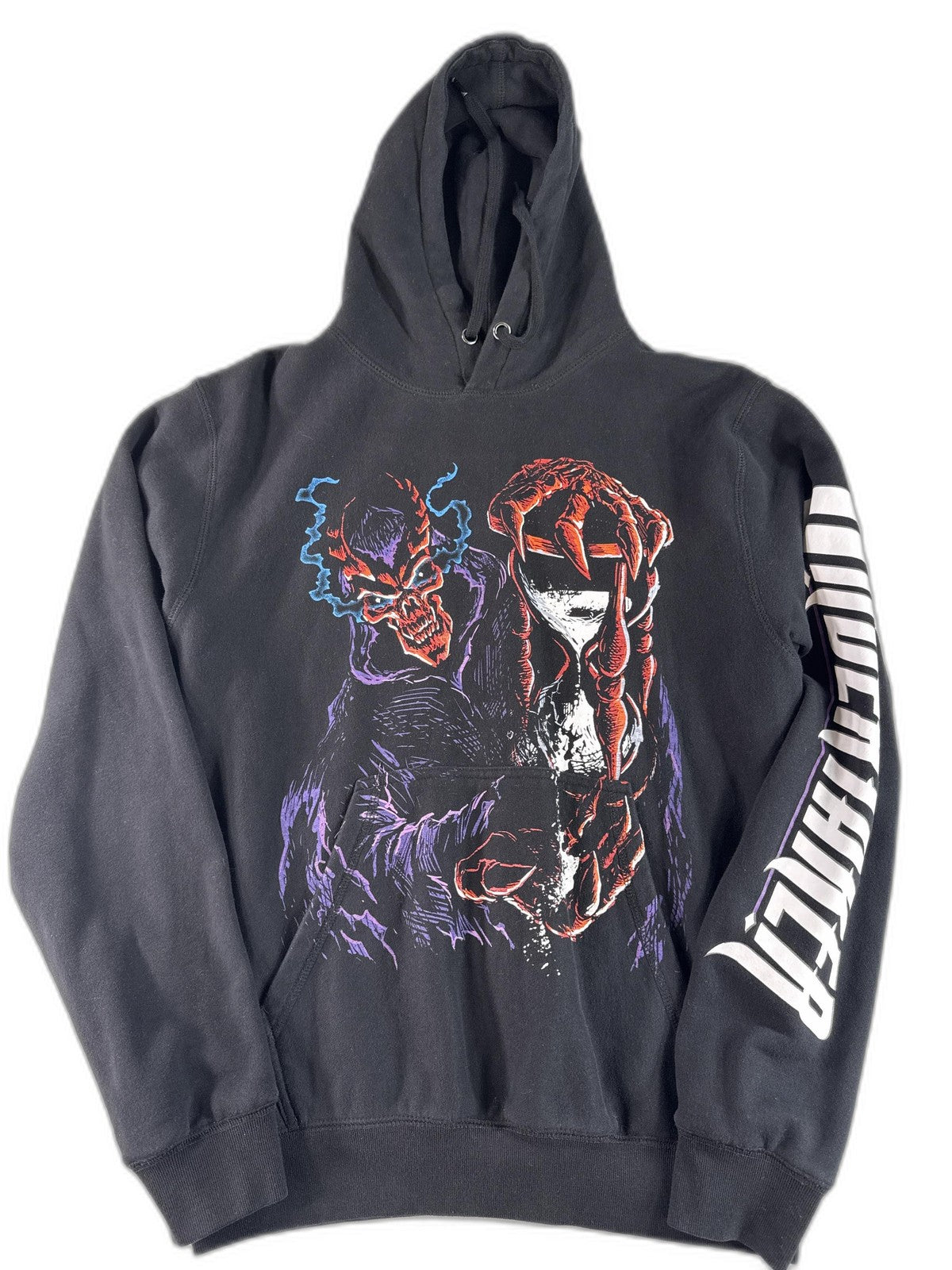 WWE Undertaker Hoodie Men's Large Black Cotton Graphic Wrestling Pre-owned Retro