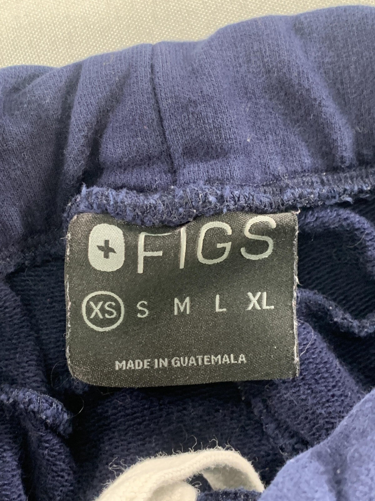FIGS Jogger Sweatpants Womens XS Blue 100% Cotton Elastic Cuff Lounge Pants code