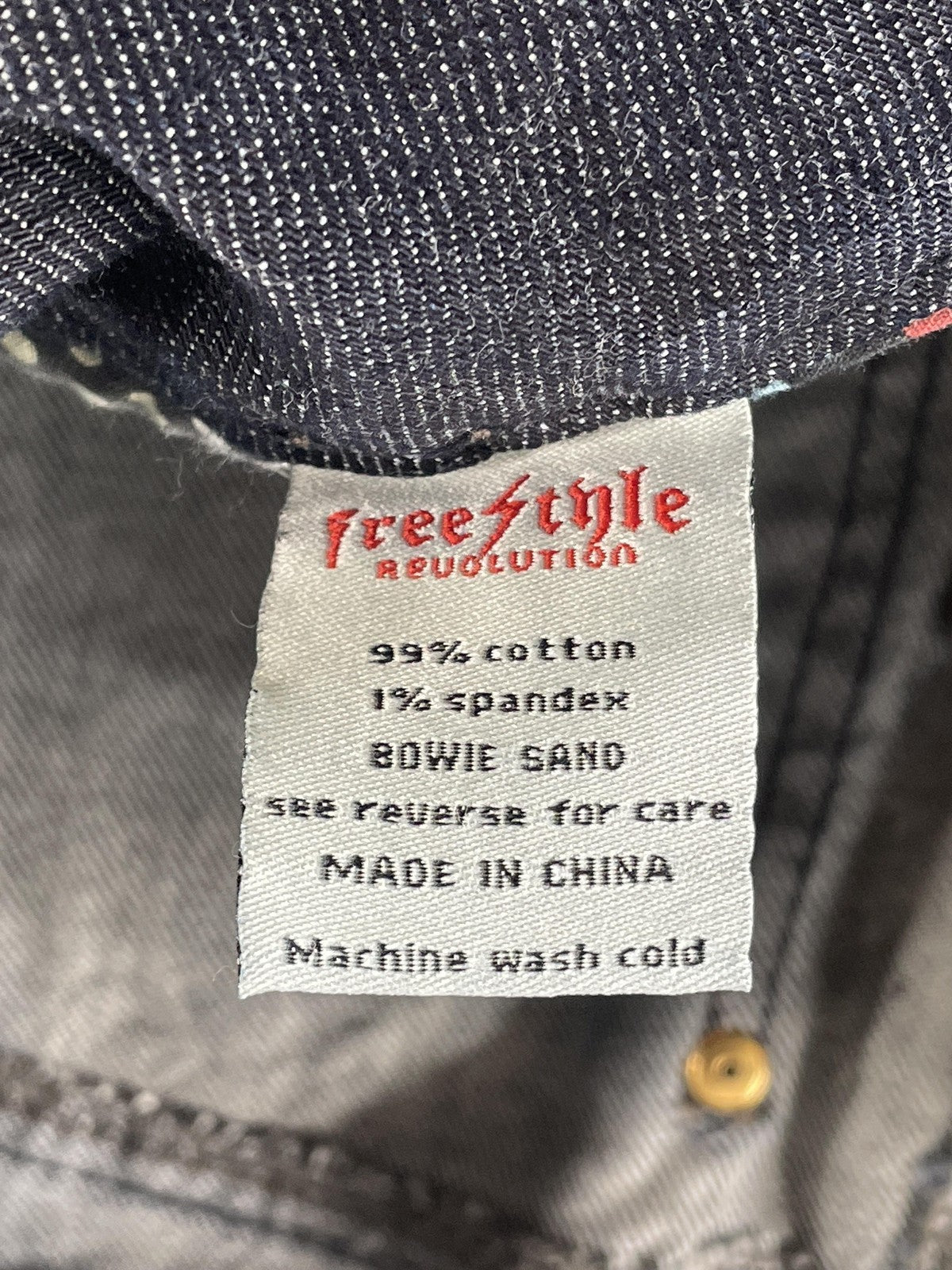 Freestyle Revolution Jeans Womens 20 Dark Wash Stretch Denim Bowie Sand Straight