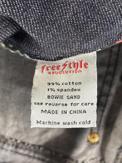 Freestyle Revolution Jeans Womens 20 Dark Wash Stretch Denim Bowie Sand Straight
