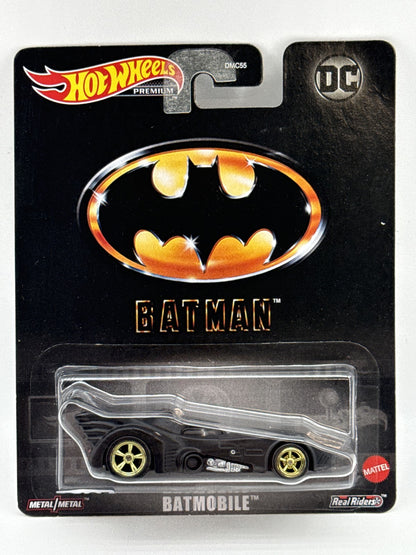 Hot Wheels Premium Batman Batmobile Die Cast Car Black Metal Real Riders Style
