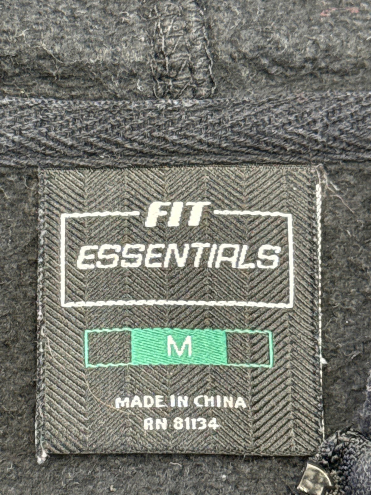 FIT ESSENTIALS YFBT3D99 Zip Up Hoodie M Dark Gray Cotton Polyester Unisex