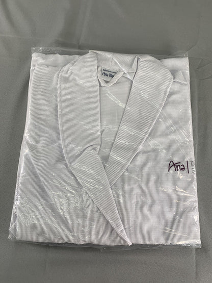 Aria Robe Womens One Size White Kimono Vdara Tower Suites Spa Hotel Waffle NWT
