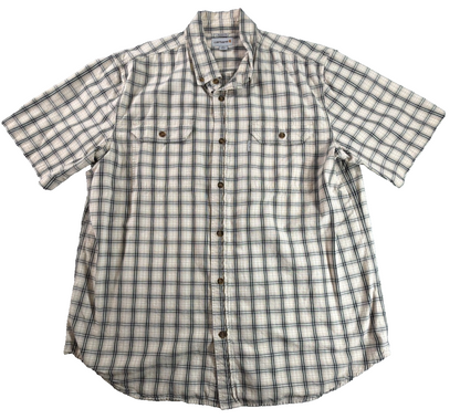 Carhartt Relaxed Fit Mens XL Short Sleeve Plaid Button Down Work Shirt Cotton