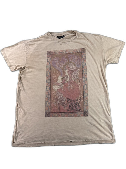 PINK FLOYD Marquee Graphic Tee Large Mens Beige Cotton Short Sleeve Regular Fit