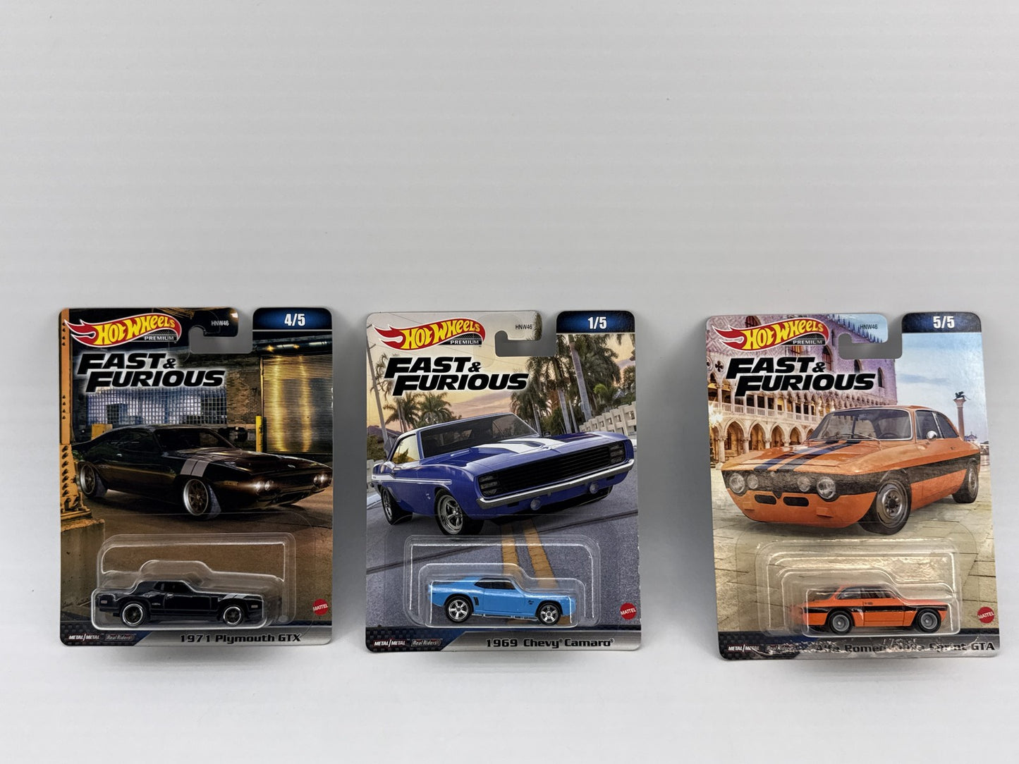 Hot Wheels Premium Fast Alfa Romeo Giulia Furious Diecast Car Orange Metal Set