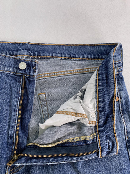 Levis 505 Jeans Mens 36x32 Blue Denim Zip Fly Straight Leg Made USA Red Tab W36