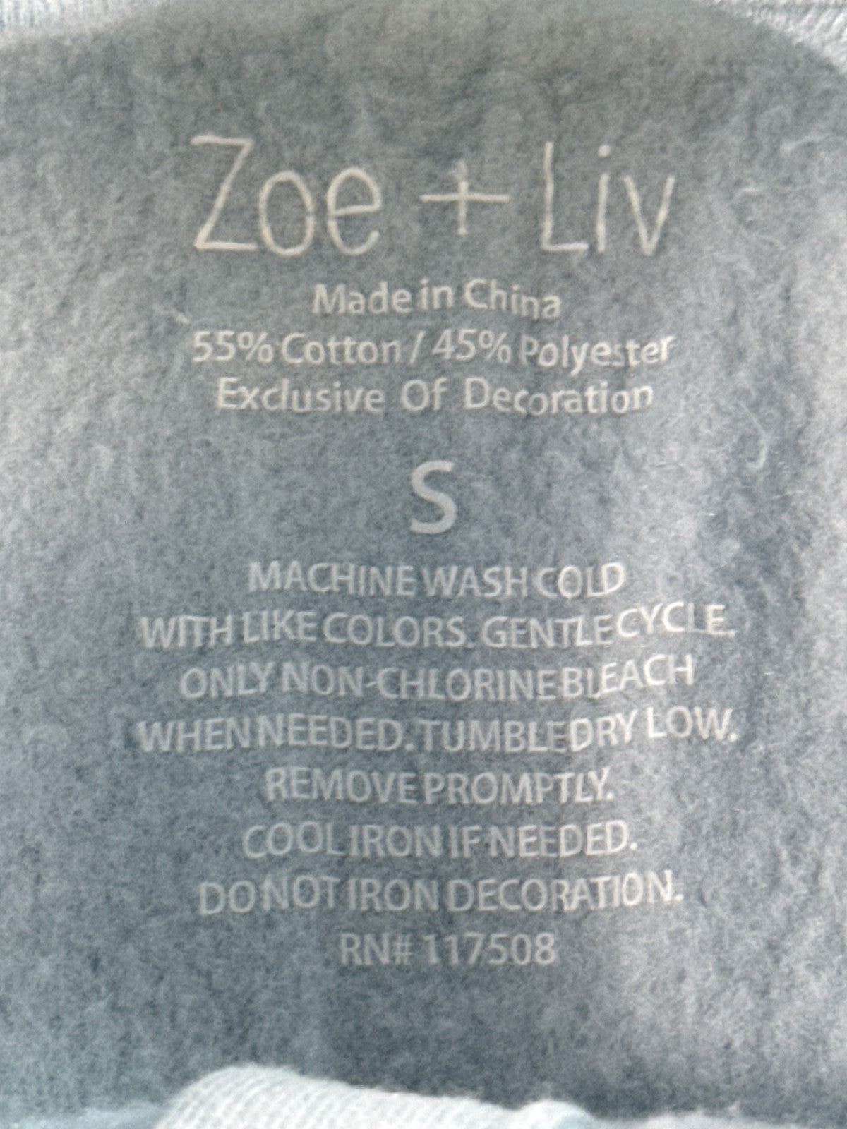 Zoe Liv Floral Nature Pullover Sweater Womens S Light Blue Cotton Polyester Boho