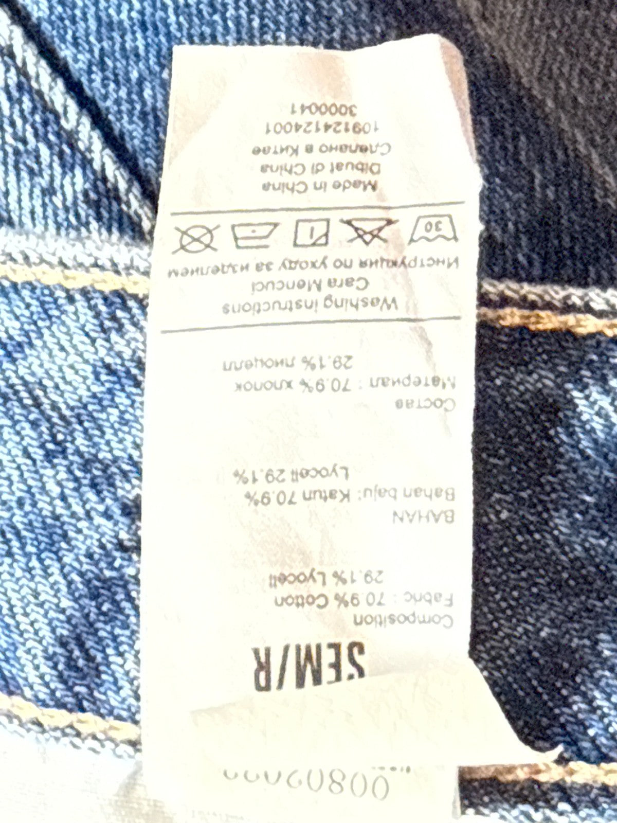 High Waist Wide Leg Jeans Womens S Baggy Frayed Hem Medium Wash Blue Denim SEMIR