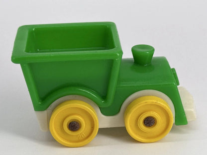 Vintage Fisher Price Little People Green Train w/ Yellow Wheels 1970s-80s Toy