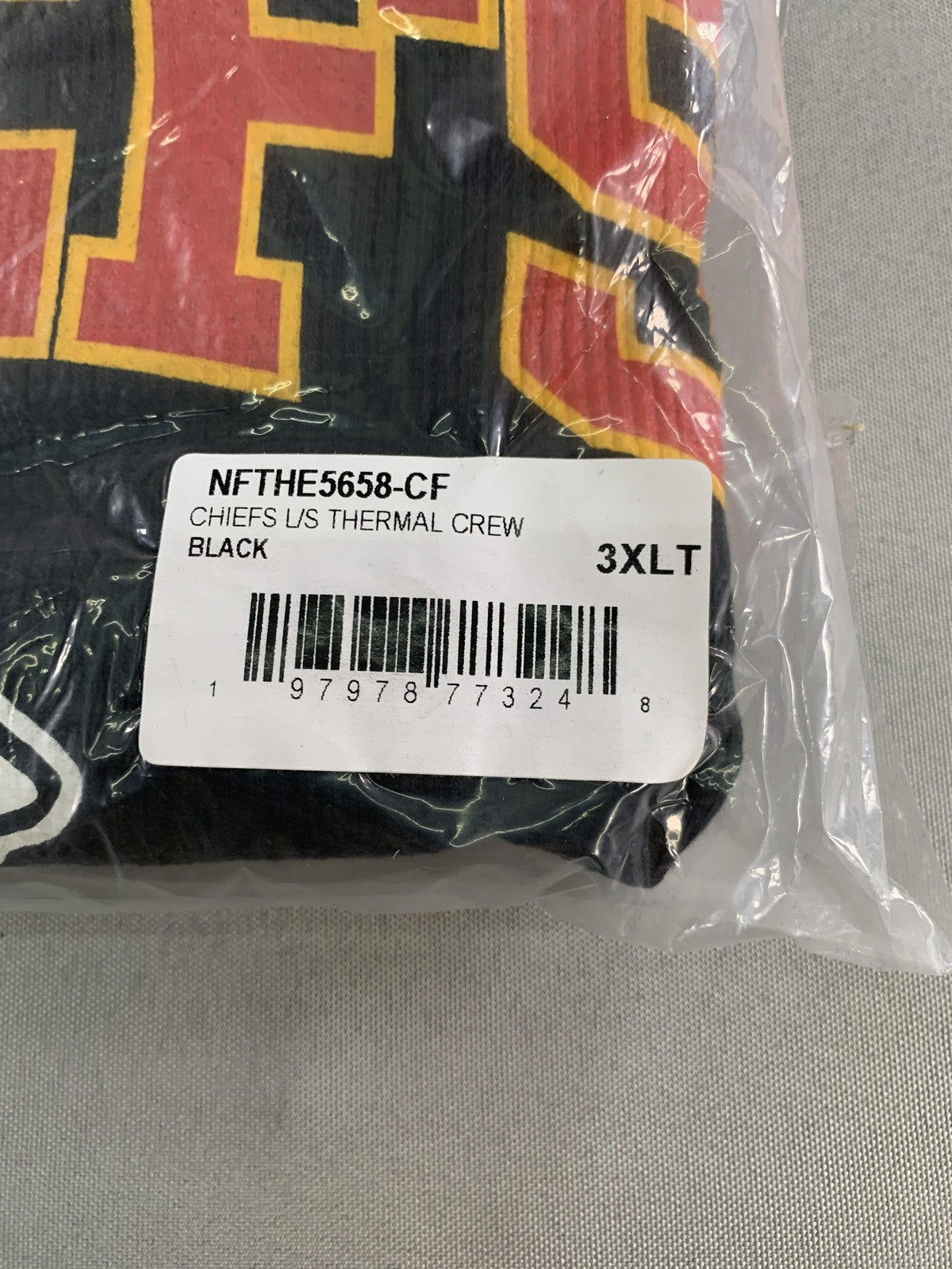 Kansas City Chiefs Shirt Mens 3XLT Black NFL Football Thermal Long Sleeve code