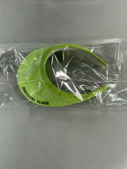 Mackinac Island Hat Cap Strap Back Neon Green Sun Visor Golf Athletic Mens Adult