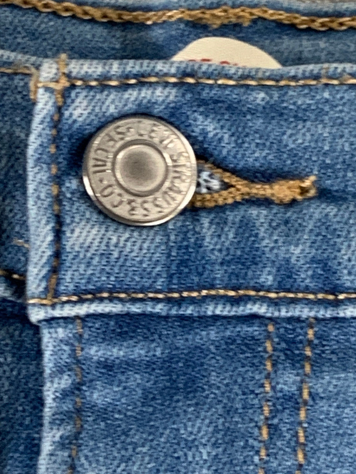 Levi’s 514 High Rise Distressed Jean Shorts W29 Raw Hem Button Fly Cutoff Blue