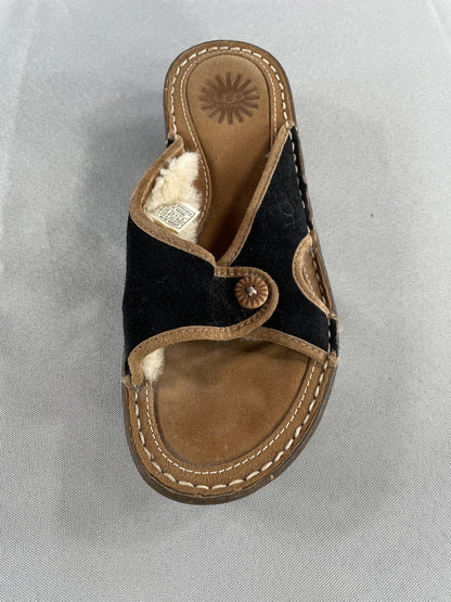 UGG Australia Shoes Womens Size 6 Shearling Slide Sandals Leather Clogs 1793