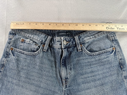 Aéropostale 90s High Rise Straight Leg Jeans 10 REG Womens REG Blue Denim Faded