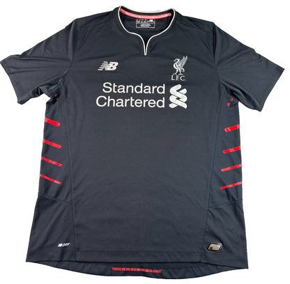 Liverpool FC 2016/17 Away Jersey New Balance L Black Red Soccer Shirt LFC Authnt