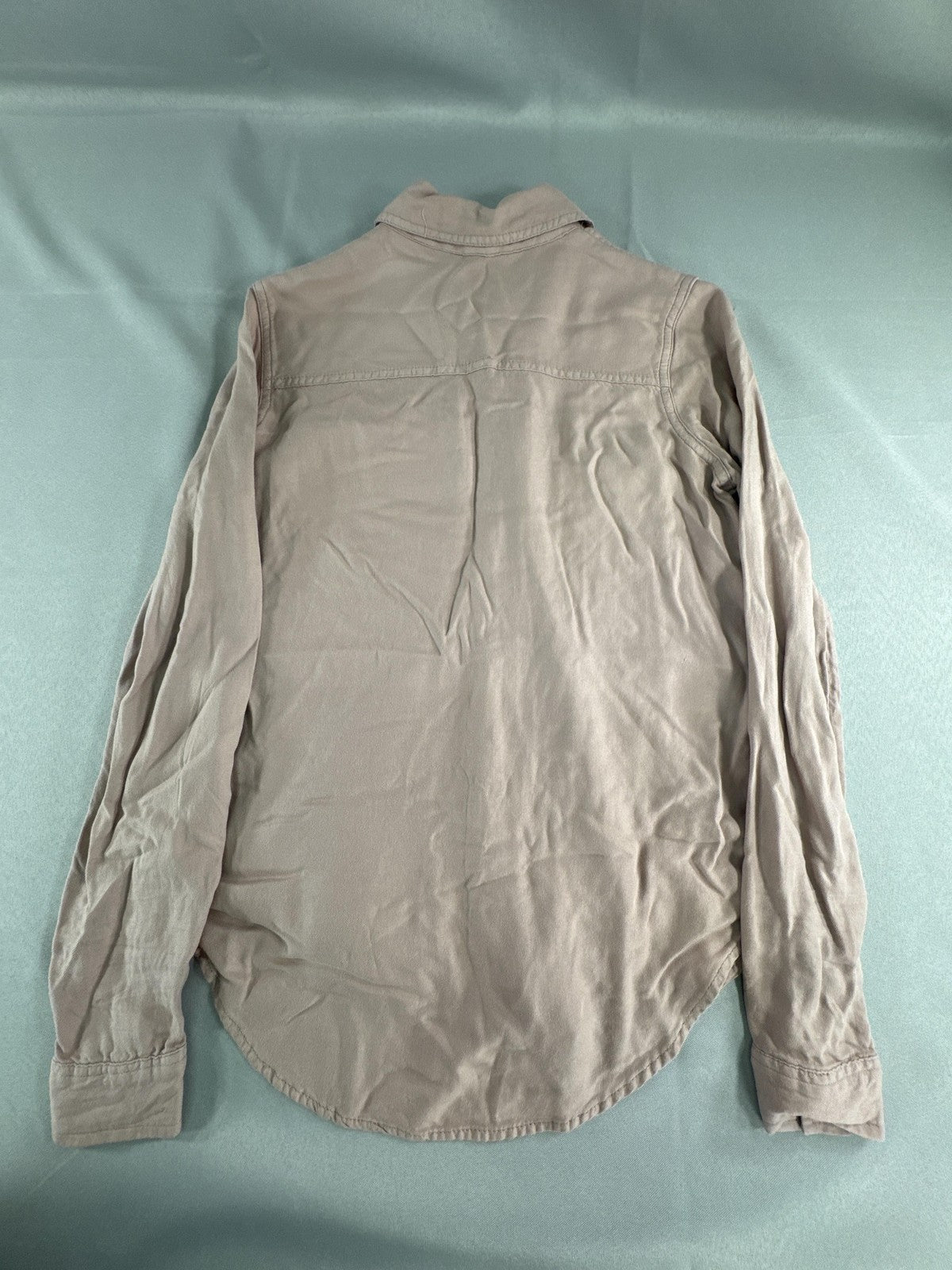Mudd Shirt Womens XS Pink Long Sleeve Button Up 100% Rayon Utility Casual Top