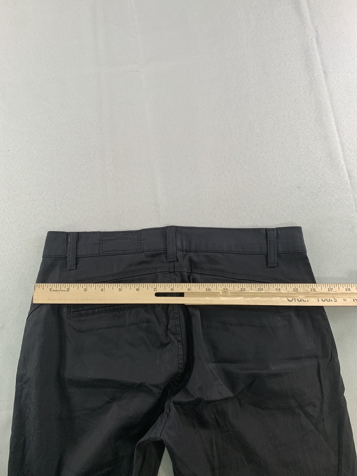 SWY Denim Pants Womens 26 Black Chino Straight Leg Stretch Twill USA Casual on