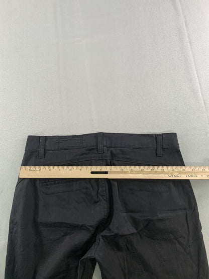 SWY Denim Pants Womens 26 Black Chino Straight Leg Stretch Twill USA Casual on