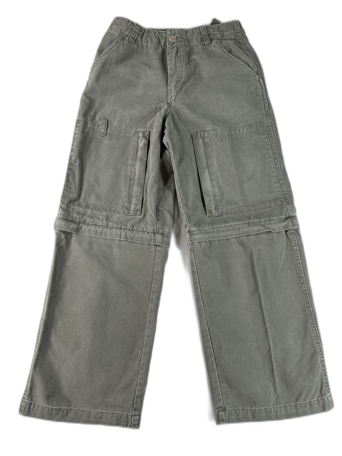 CHEROKEE Cargo Pants Mens 12 Olive Green 100% Cotton Relaxed Fit Convertible