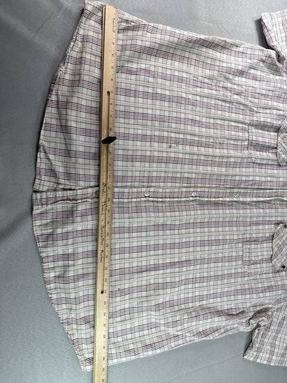 SEAN JOHN Plaid Short Sleeve Button Up Shirt Mens 4XB Multicolored 100% Cotton