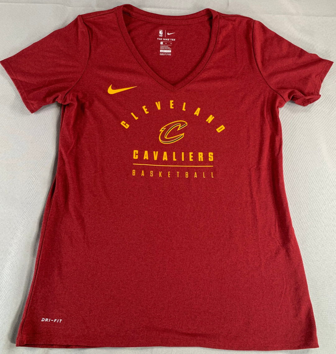 Nike Dri-Fit Cleveland Cavaliers Basketball Red Tee Shirt Women’s M V-Neck NWT