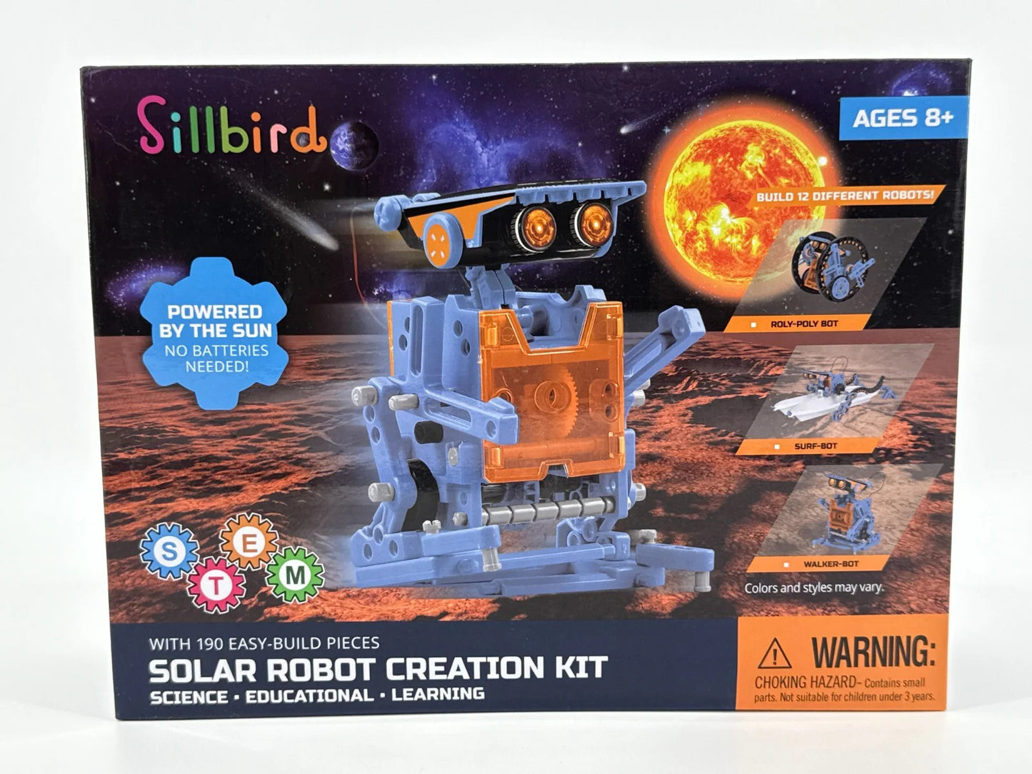 Sillbird Solar Robot Kit 12-in-1 STEM Building Toy 190 Pieces Ages 8+ Sealed New