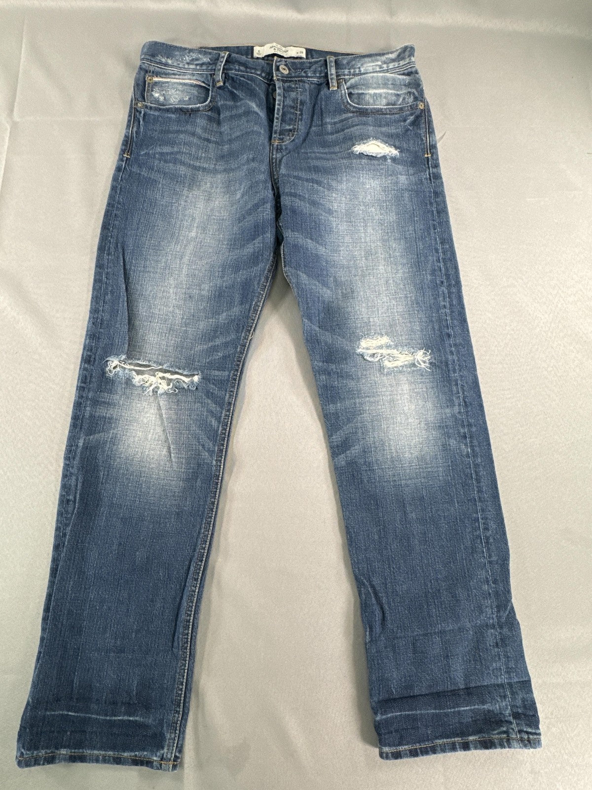 Abercrombie & Fitch Jeans Womens 6 W28 Distressed Selvedge Denim Straight Leg
